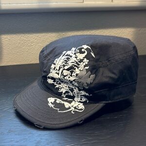 Vintage Y2K Womens Black Newsboy Style Hat✨